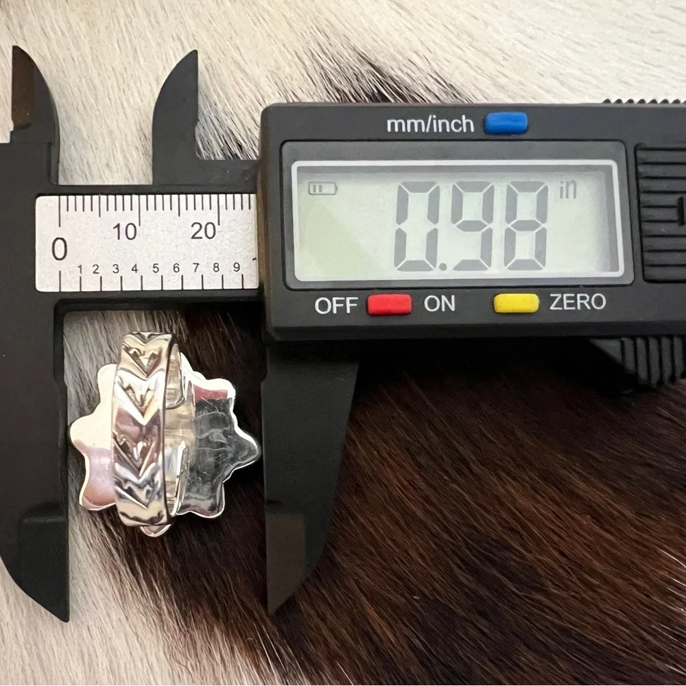 ❤️ Wild Horse Jasper Navajo Cluster Ring w Heart Center Adjustable Ring 9.1 Gm - Picture 11 of 14